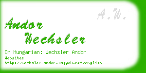 andor wechsler business card